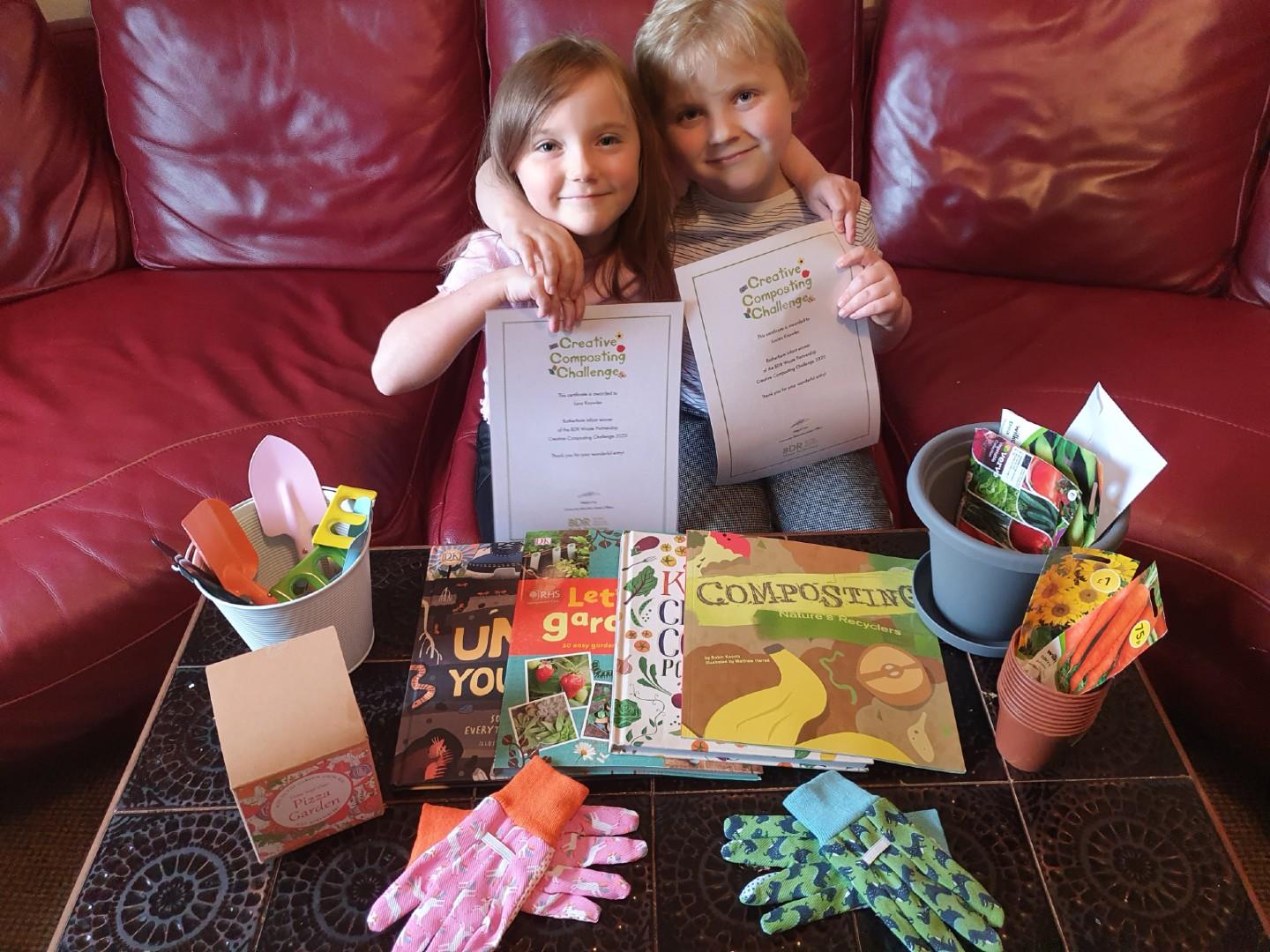 Picture of competition winners Lucien and Lara